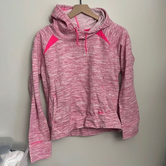 Under Armour Large Pink Fitted Hoodie - Picture 1 of 3